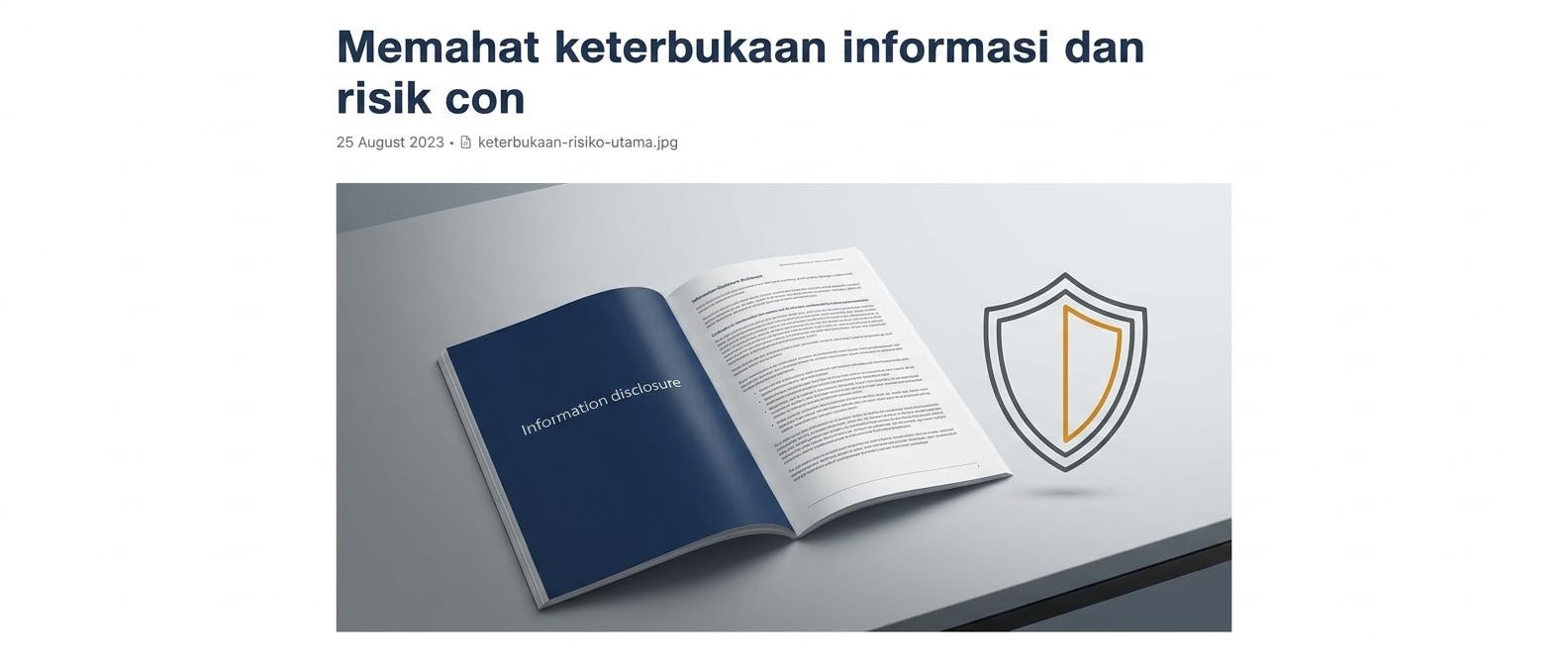 Ikon pelindung dan dokumen keterbukaan informasi pasar modal